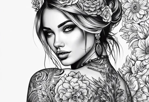 girl with tattoos tattoo idea