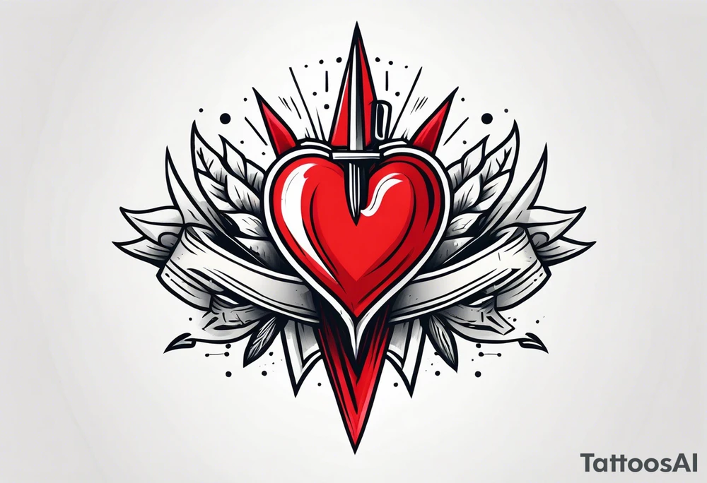 A heart stabbed by a dagger tattoo idea