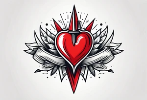 A heart stabbed by a dagger tattoo idea
