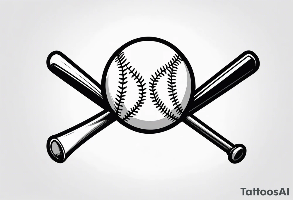 baseball and bat tattoo idea