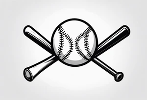 baseball and bat tattoo idea