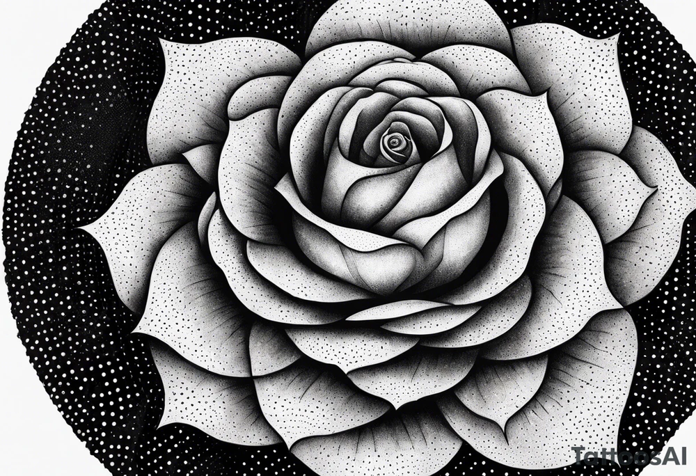 Geometric rose mandala tattoo idea