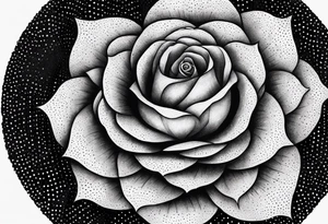 Geometric rose mandala tattoo idea