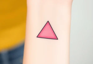 A pink triangle (upsidedown), with very small black lining and upside down. Just the colour pink. No shapes. Just the colour pink in a gradient filling the triangle tattoo idea