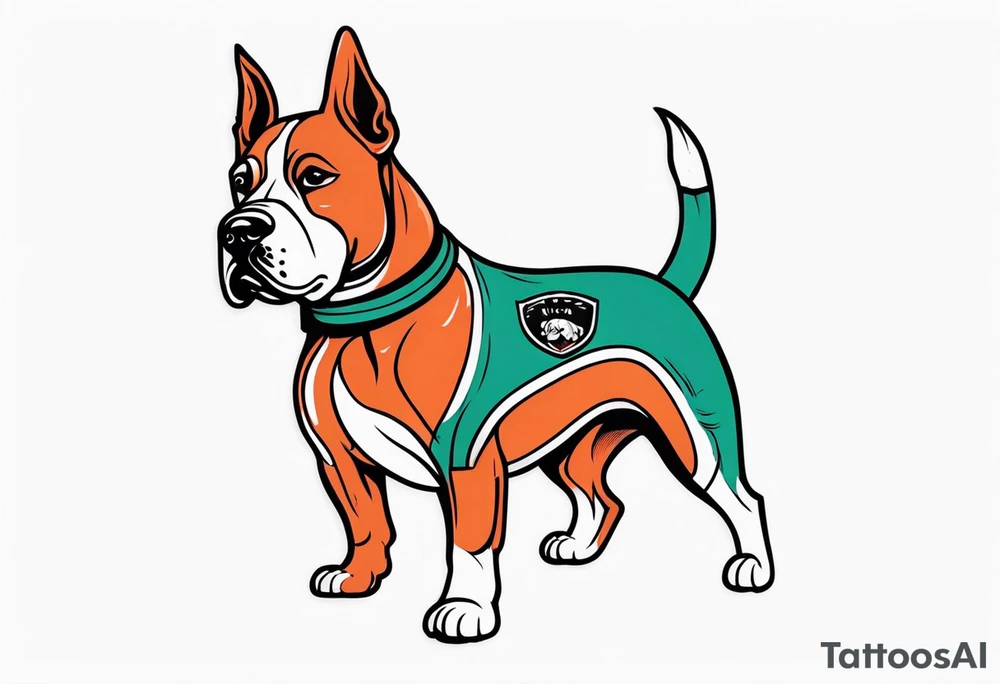 Dog wearing boxing gloves tattoo idea