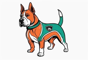 Dog wearing boxing gloves tattoo idea
