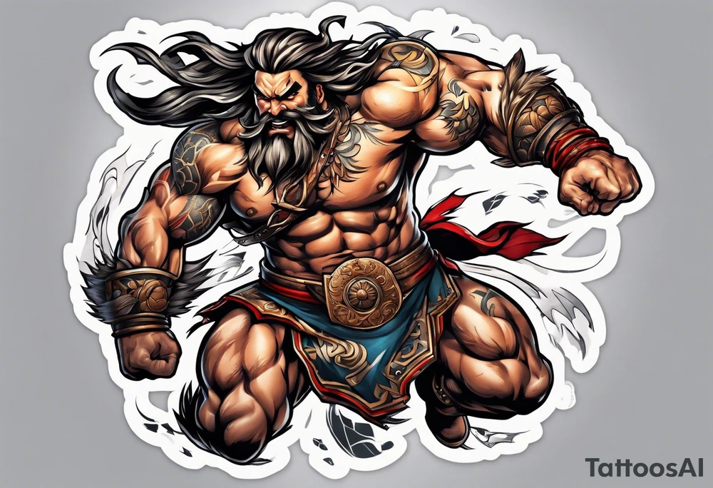 leaping barbarian tattoo idea