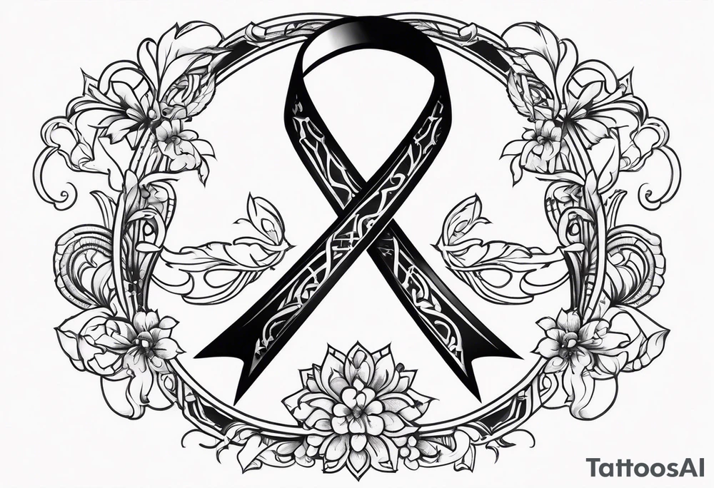 cancer ribbon tattoo idea