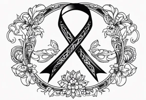 cancer ribbon tattoo idea