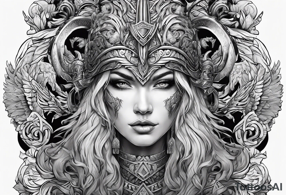 Valhalla mythological tattoo idea