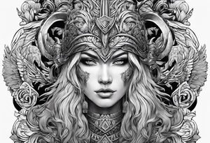 Valhalla mythological tattoo idea