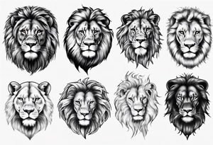 big lion face realism tattoo idea