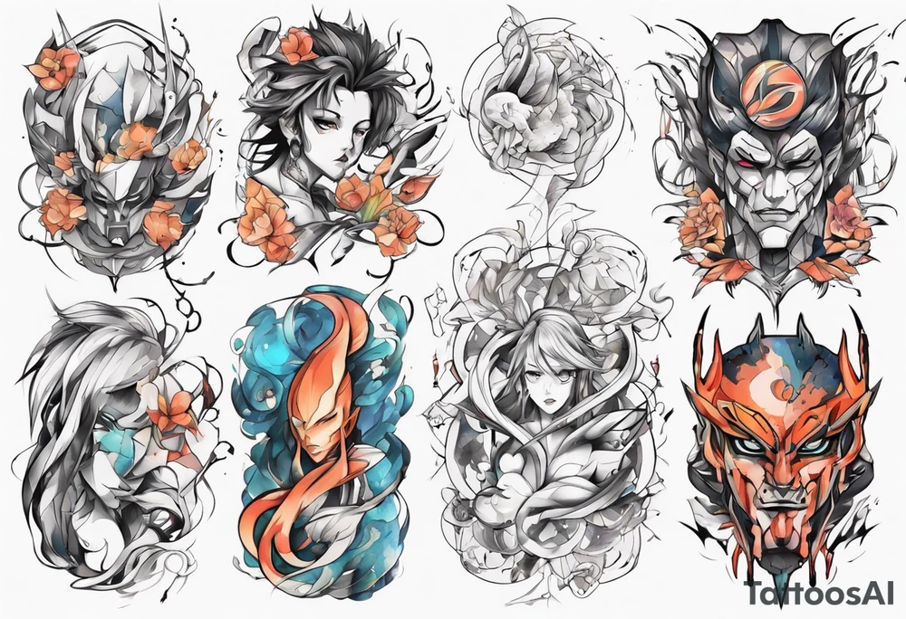 Abstract anime tattoo tattoo idea