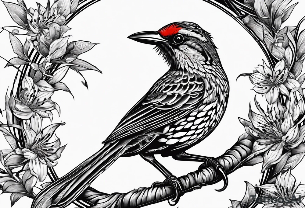 red wattlebird tattoo idea