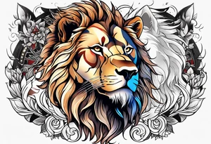 Taoi, lion, wolf tattoo idea