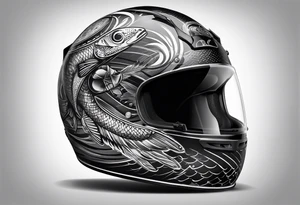 Race helmet with #2 and fishing tattoo idea