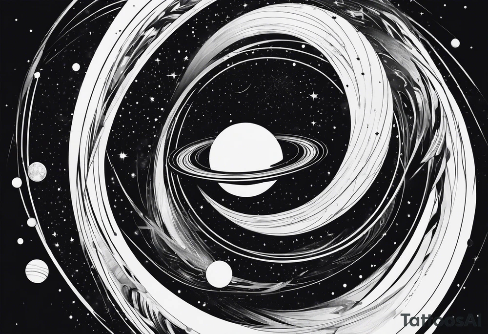 planets falling into a spiraling black hole tattoo idea planets falling into a spiraling black hole tattoo idea