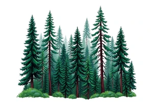 green forest background tattoo idea