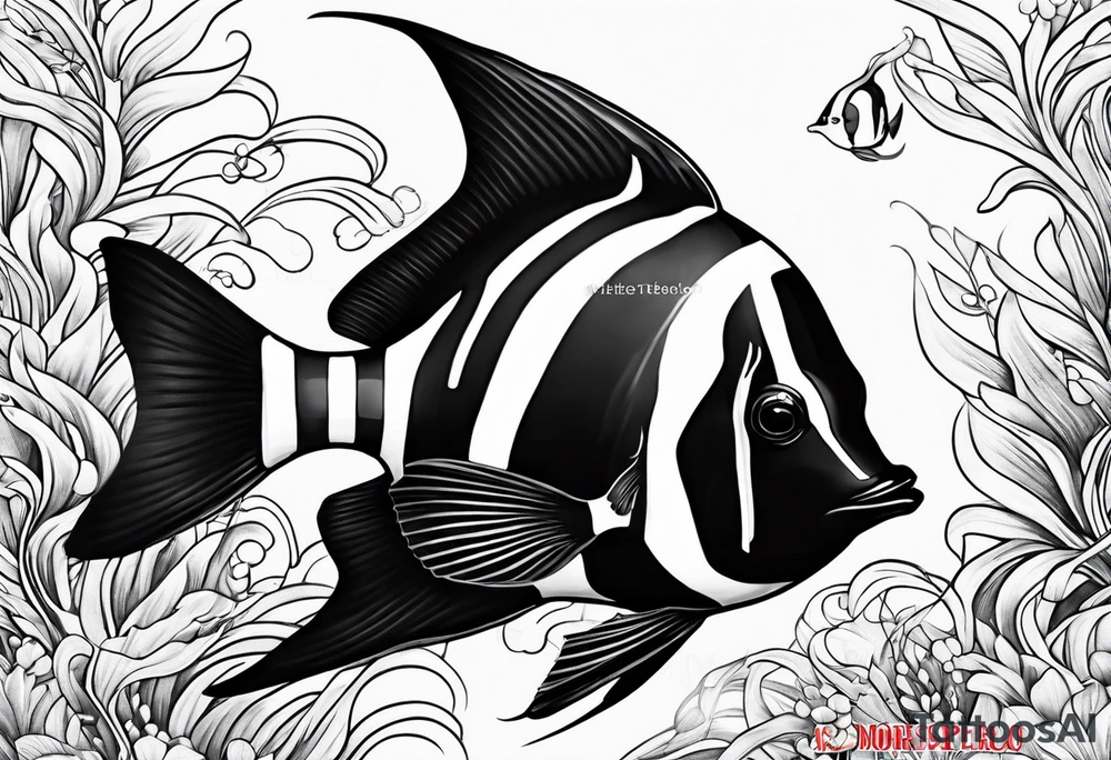 Moorish idol swimming tattoo idea