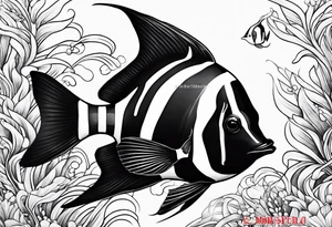 Moorish idol swimming tattoo idea