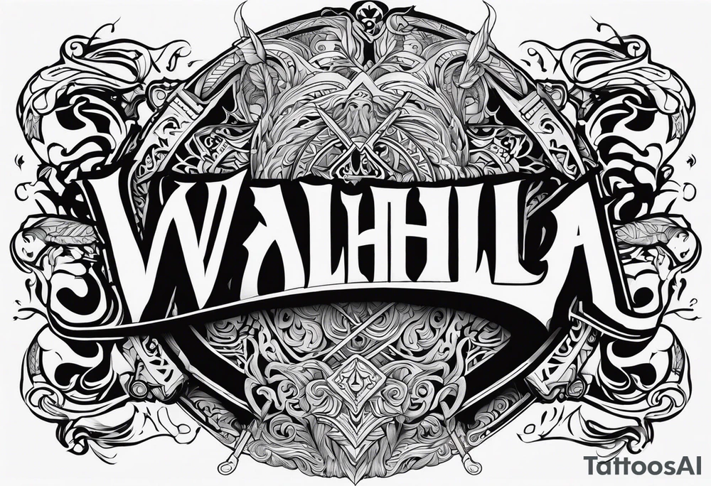 Valhalla sword Thor tattoo idea