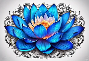 Glowing Blue lotus tattoo idea