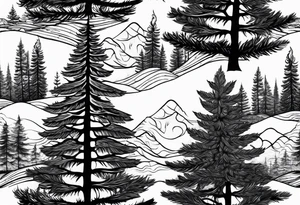 Douglas fir tree tattoo idea