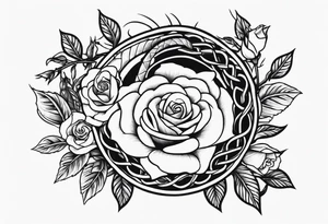 Biblical, snake with roses and vines with thorns rapping around your shoulder to arm tattoo idea