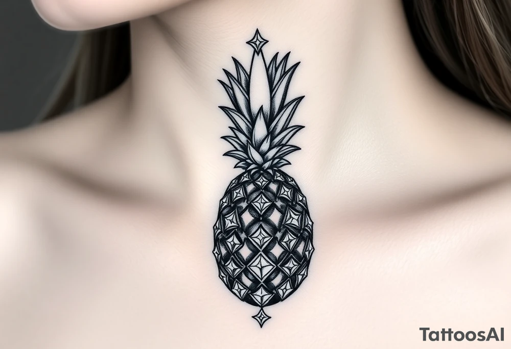 powerful majestic pineapple with a crown,and diamonds tattoo idea powerful majestic pineapple with a crown,and diamonds tattoo idea