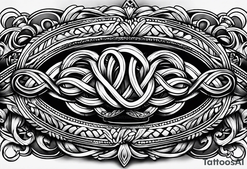 braided leather rope tattoo idea