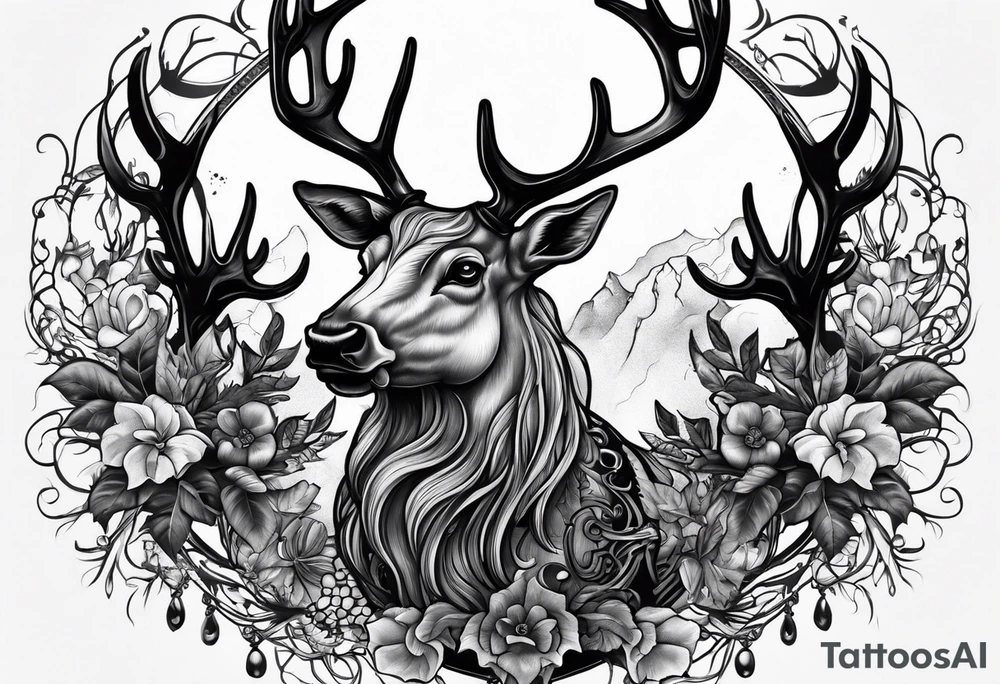 death riding on a reindeer skeleton tattoo idea death riding on a reindeer skeleton tattoo idea