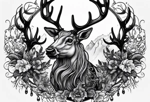 death riding on a reindeer skeleton tattoo idea