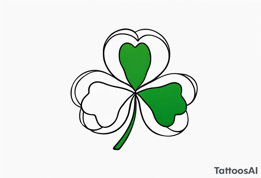 one small single three leaf clover tattoo idea