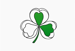 one small single three leaf clover tattoo idea