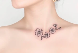 Waves, summer, flowers, family flowers tattoo idea
