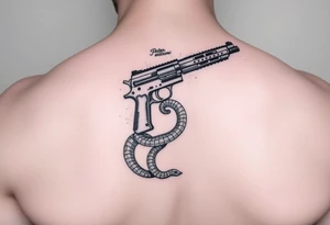 Gun and snake tattoo idea