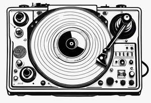 Recordplayer finline art minimalistic tattoo idea