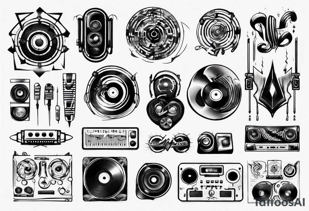 techno music sound tattoo idea