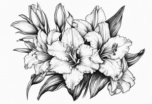 Gladiolus floral tattoo idea