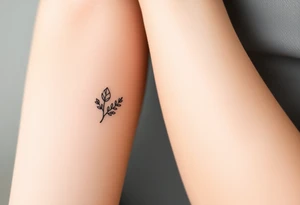 laurel branch with one leaf inverted tattoo idea