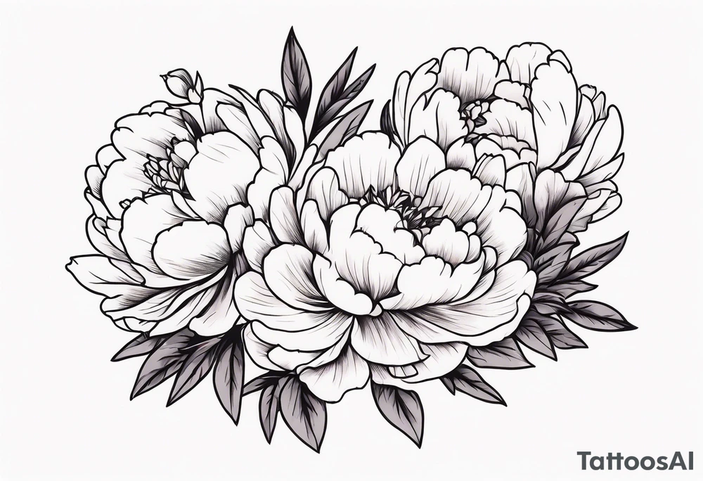 Bouquet of peonies tattoo idea