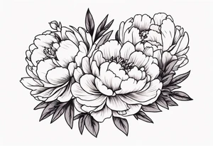 Bouquet of peonies tattoo idea
