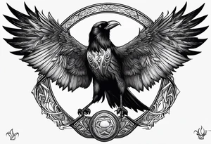 The morrigan, Irish goddess, raven, triple moon, battlefield tattoo idea