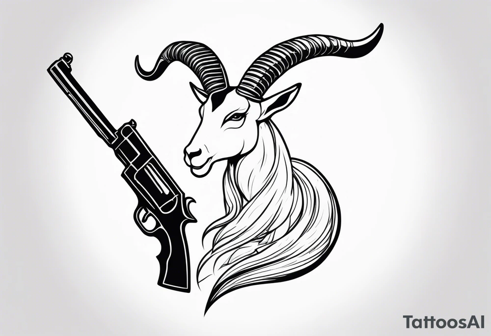 capricorn with a shotgun tattoo idea