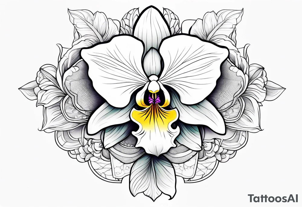 Orquídea com borboleta tattoo idea