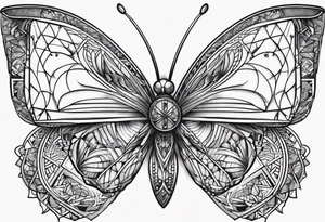 Butterfly with sacred geometry tattoo idea