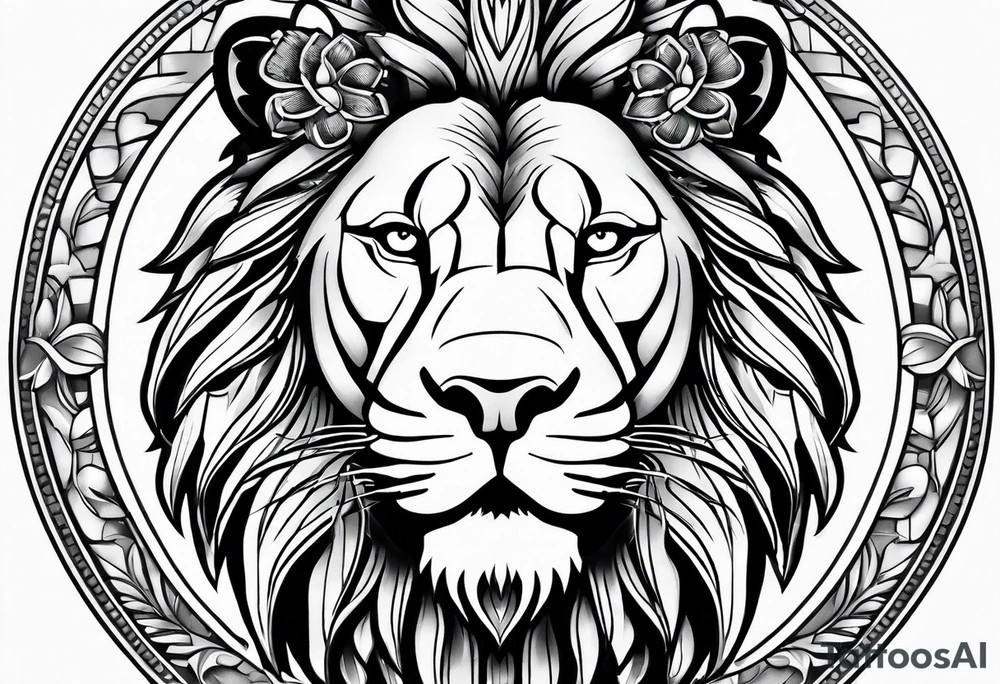 Lion and gun tattoo idea
