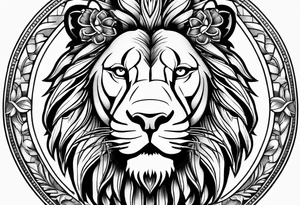 Lion and gun tattoo idea