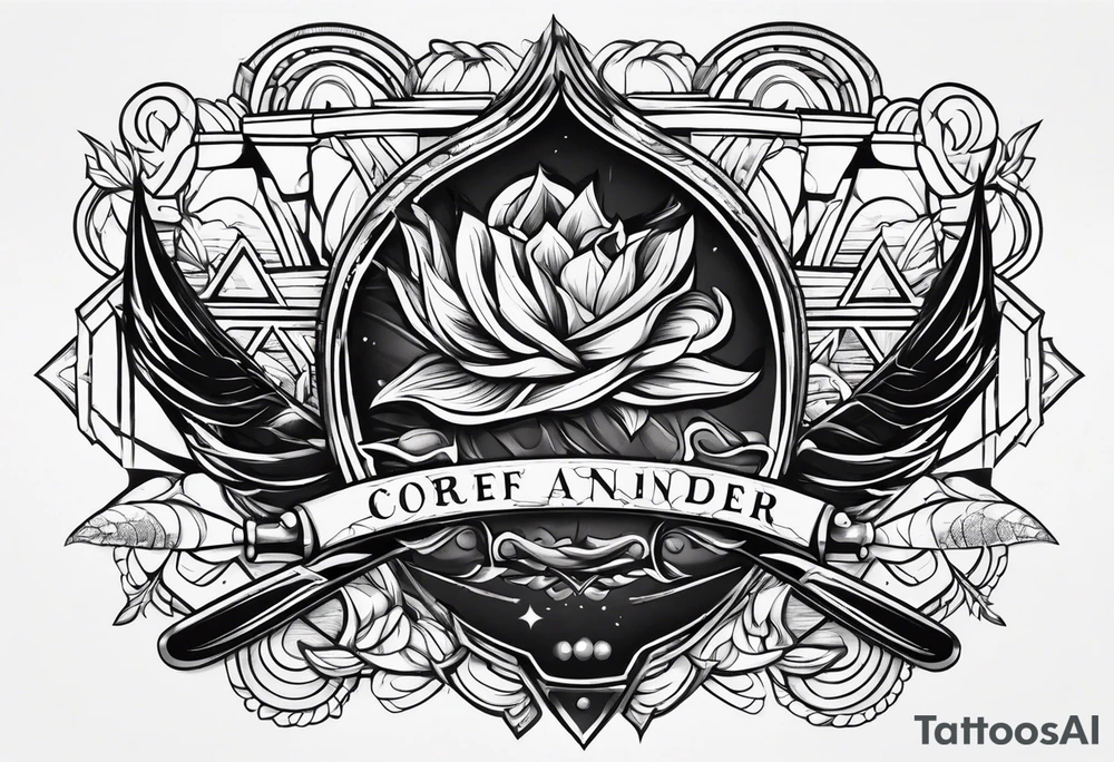 Corainder knife chef tattoo idea