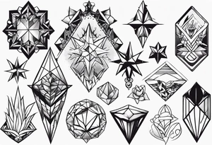 Variety of Cristals flash sheet tattoo idea